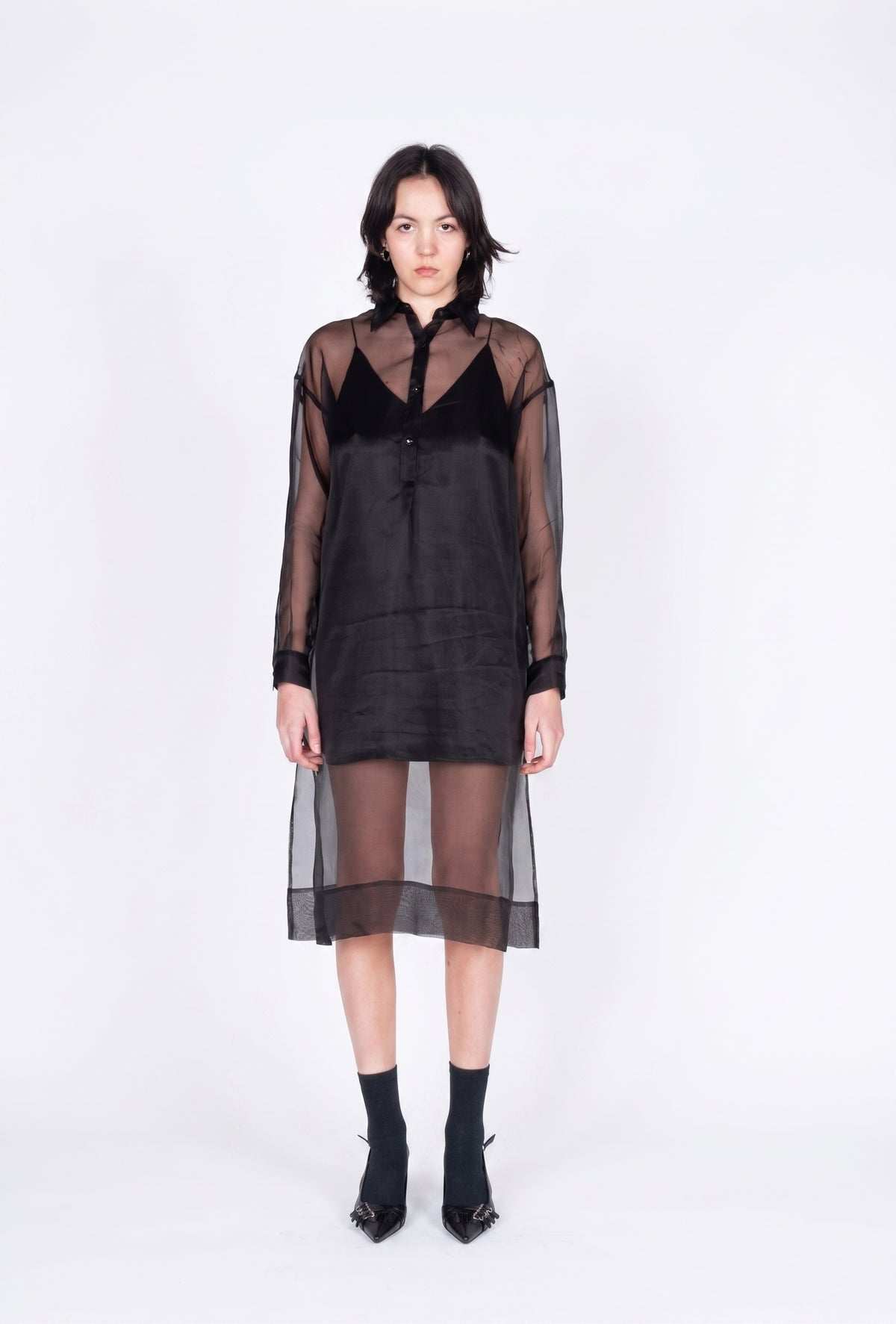Abito polo in organza di seta
