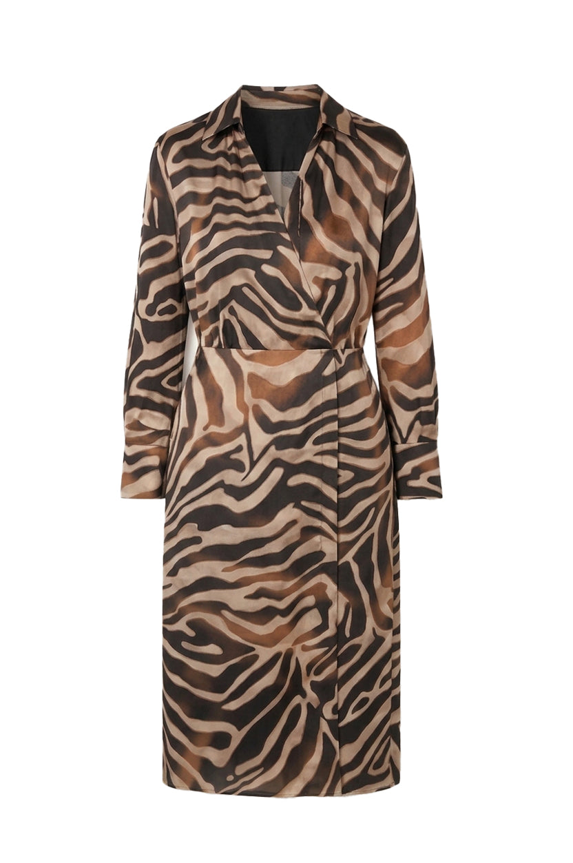 Abito fantasia scollo V in stampa animalier-4