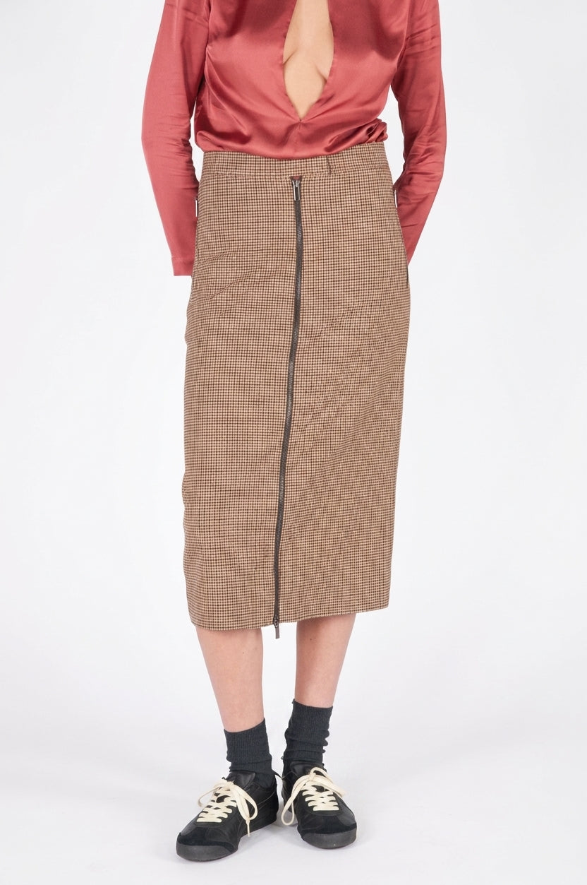 Gonna tubino con zip Vichy