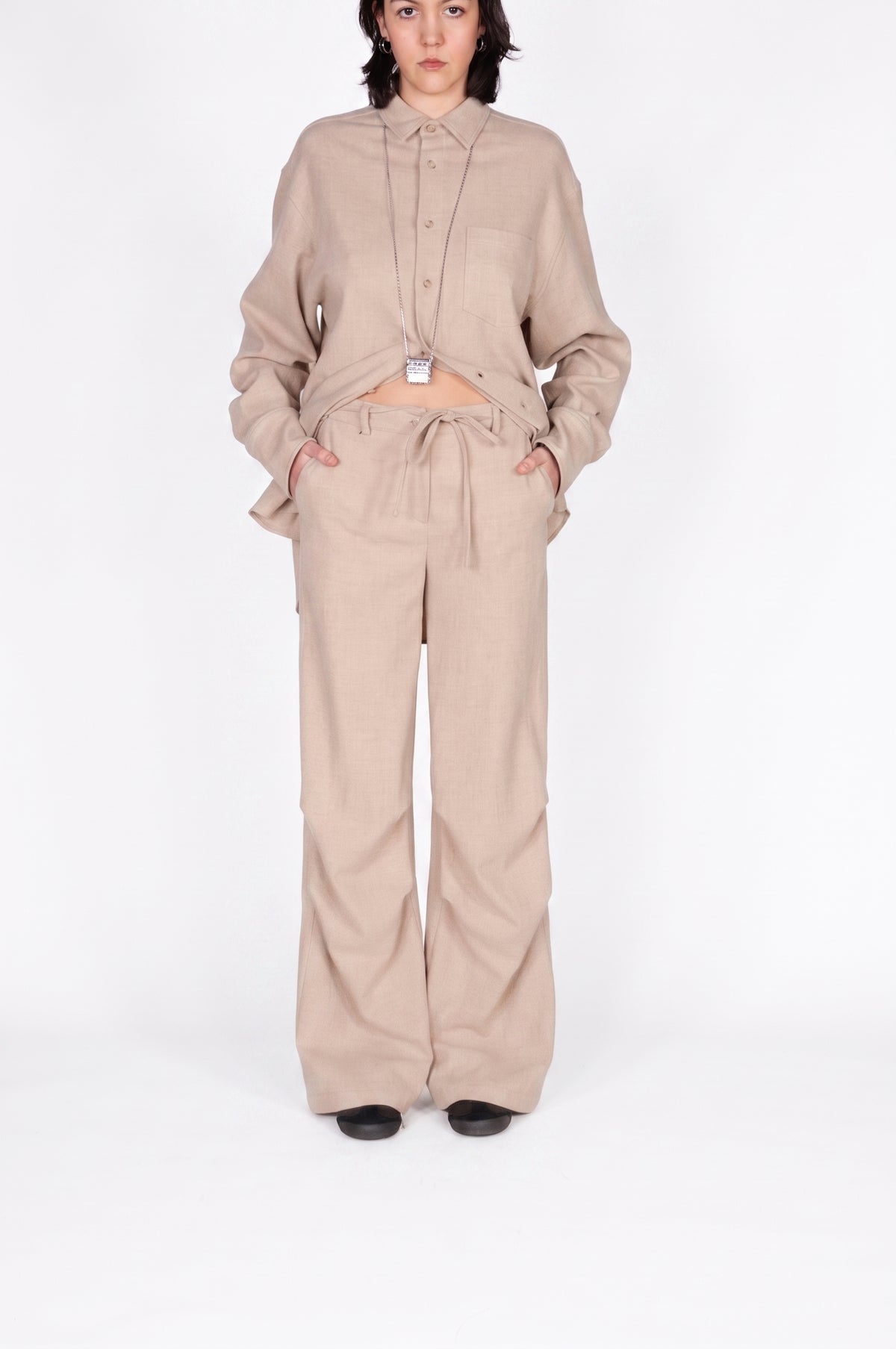 Pantalone cargo in flanella