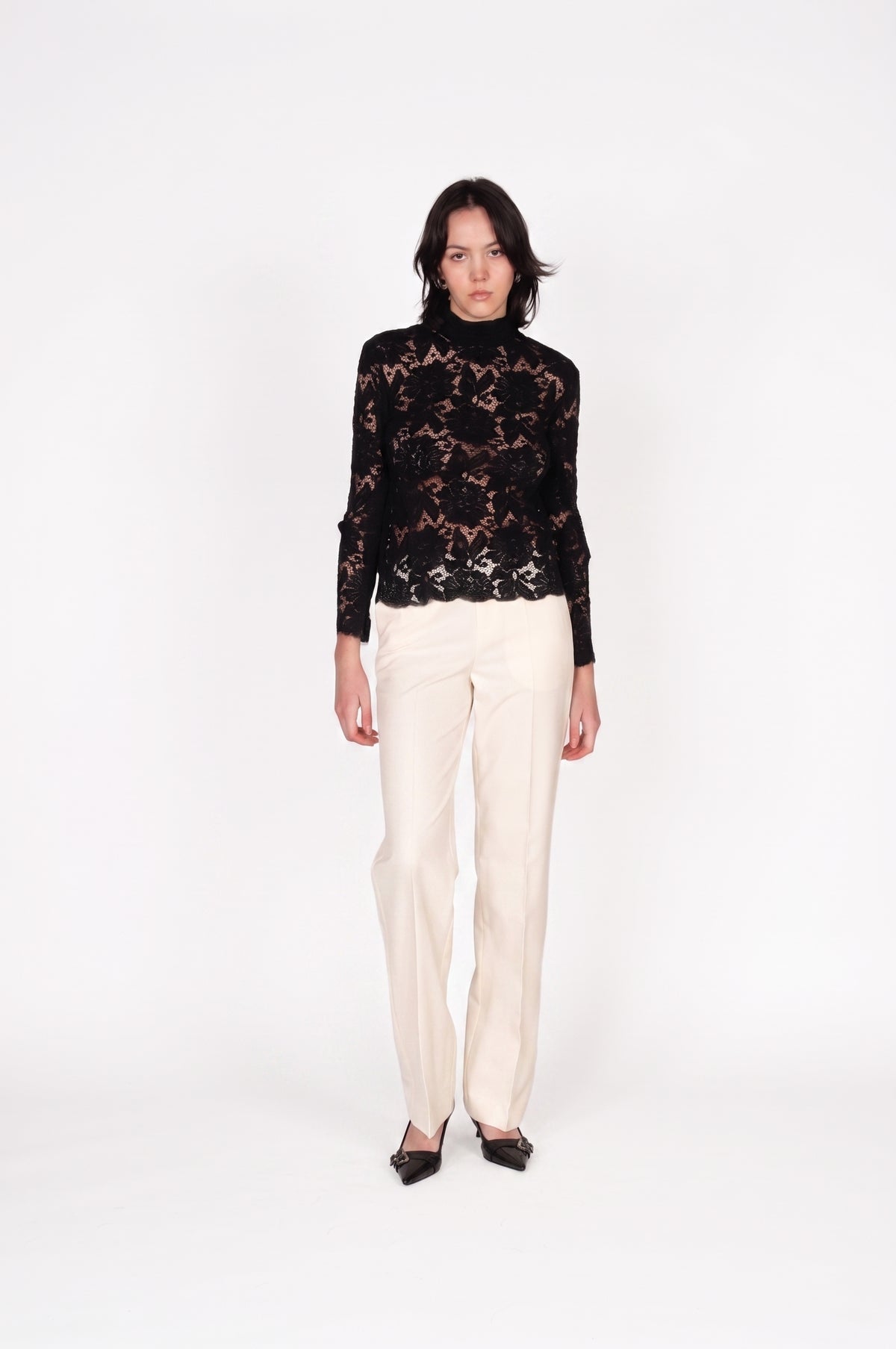 Pantalone in lana e viscosa